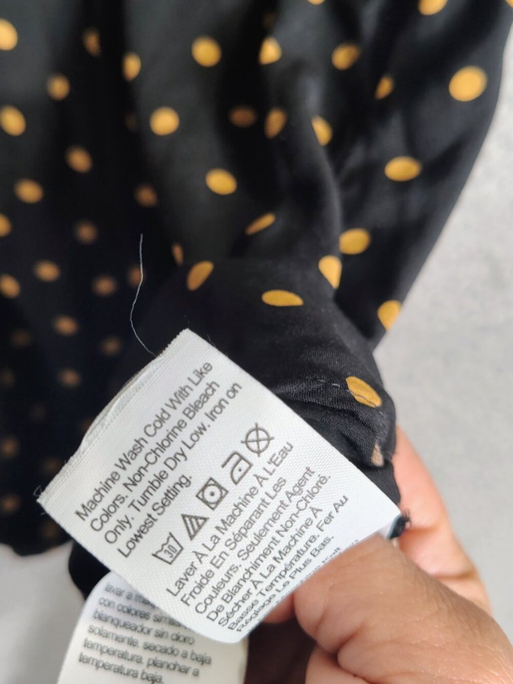 Madewell Mini Dress Women Medium Black Oval Dot Smocked Lucie V-Neck Puff Sleeve - Picture 5 of 11